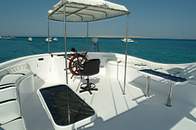 Pont bain de soleil sur M/Y Ocean Wave croisière plongée yacht à moteur à Marsa Alam Egypte