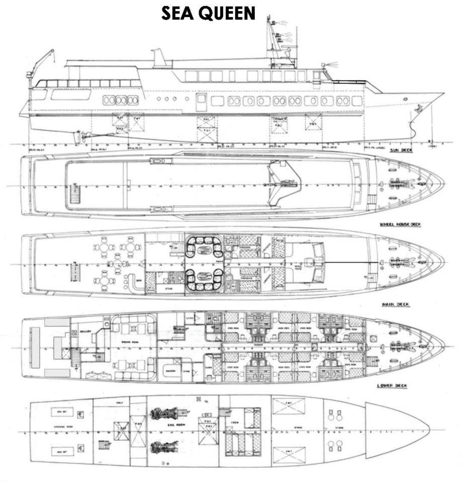 La disposition technique de Sea Queen I - coque en acier Yacht